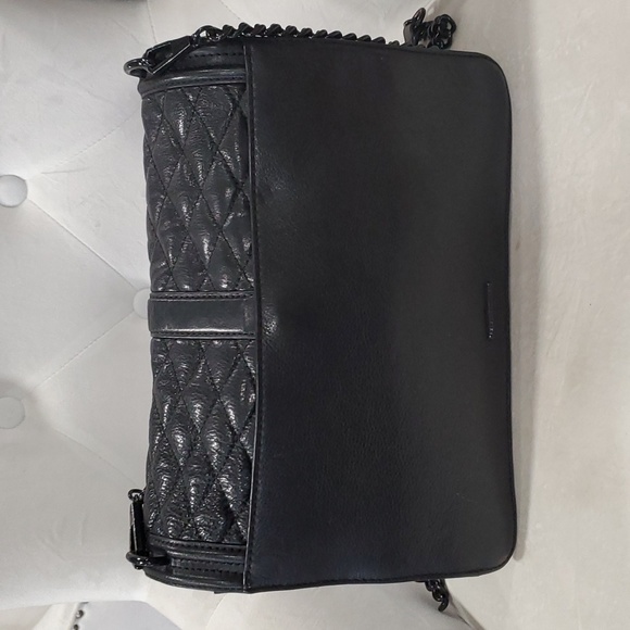 Rebecca minkoff  jumbo black on black  quilted crossbody bag purse - Picture 4 of 12